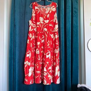 Ava & Viv floral sleeveless maxi dress in 3X